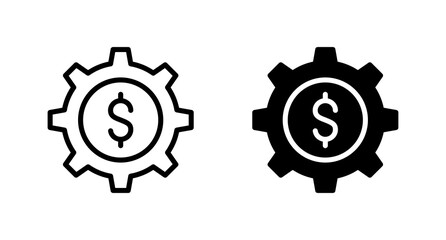 Gear with dollar simbol icon vector for computer, web and mobile app  