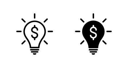 Light Bulb with dollar symbol vector for computer, web and mobile apps