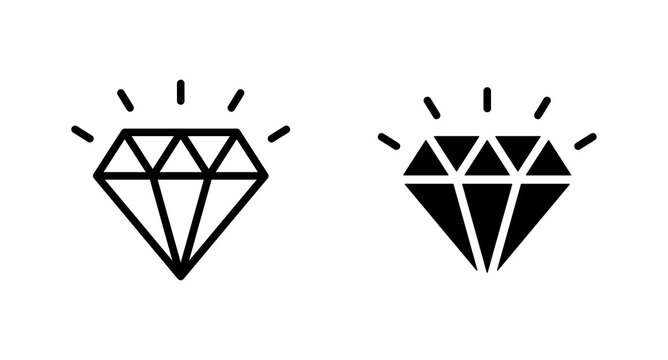 Dimond icon vector for computer, web and mobile app 