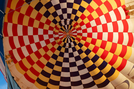 Colorful sail in a hot air balloon