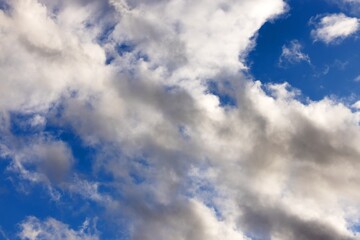 Fluffy cloud agains blue sky