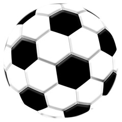 White soccer ball for soccer game recreation, clasic model