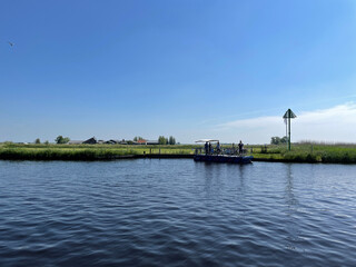 A ferry at De Alde Feanen National Park