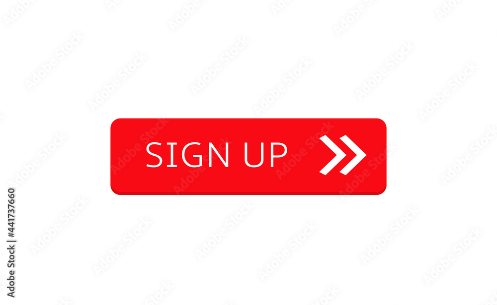 Poster sign up red button vector illustration for web
