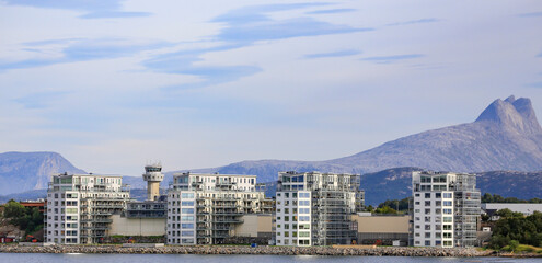 Fototapeta na wymiar Buildings in Bodø city in Northern Norway,scandinavia,Europe