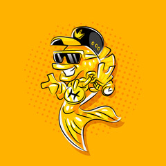 Cool rapper goldfish character. Cool character for the logo. - obrazy, fototapety, plakaty