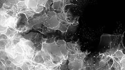 モノクロのアルコールインクアートの背景テクスチャ素材