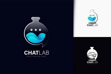 Chat lab logo design with gradient