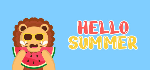 Hand draw illustration of summer greeting banner.