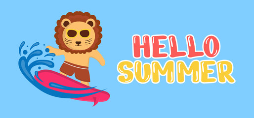 Hand draw illustration of summer greeting banner.