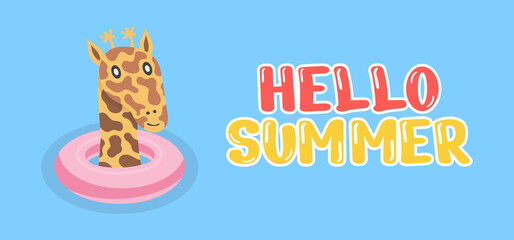 Hand draw illustration of summer greeting banner.