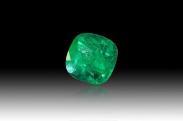 Natural Colombian emerald beryl transparent rich green color cushion faceted loose gemstone setting...