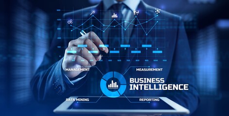 Business intelligence BI concept analytics intelligence Big data analyze. - obrazy, fototapety, plakaty
