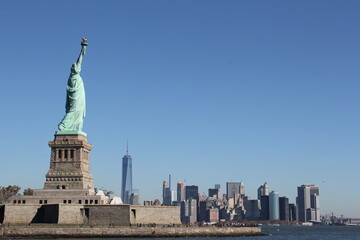 The Statue of Liberty in New York, sunny day