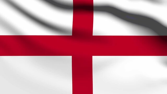 England national flag gently waving in the wind full hd 1080p st georg red and white