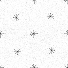Hand Drawn grey Snowflakes Christmas Seamless Patt