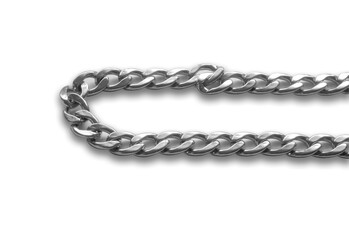 Necklace. stainless steel iso on white background