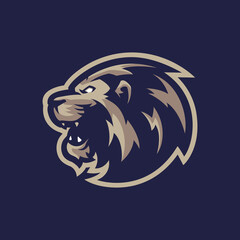 Lion mascot logo design vector with modern illustration concept style for badge, emblem and t shirt printing. Head lion illustration.