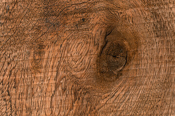 Ciemno brązowe drewniane tło, tekstura desek z pęknięciami.