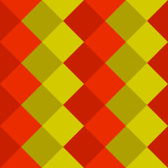Diagonal squares make citrus color pattern. Vector mosaic red and orange tiles.
