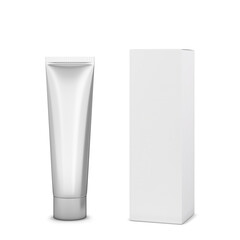 Blank cosmetic tube packaging mockup