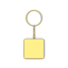 Blank golden keychain mockup