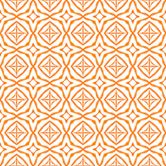 Exotic seamless pattern. Orange uncommon boho