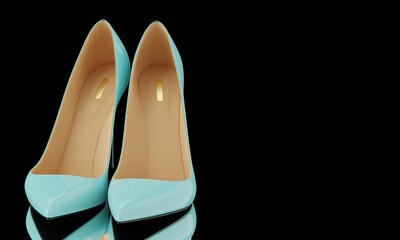 woman high heel footwear fashion female style with copy space in the background