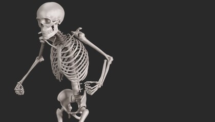 angry skeleton model 3d render