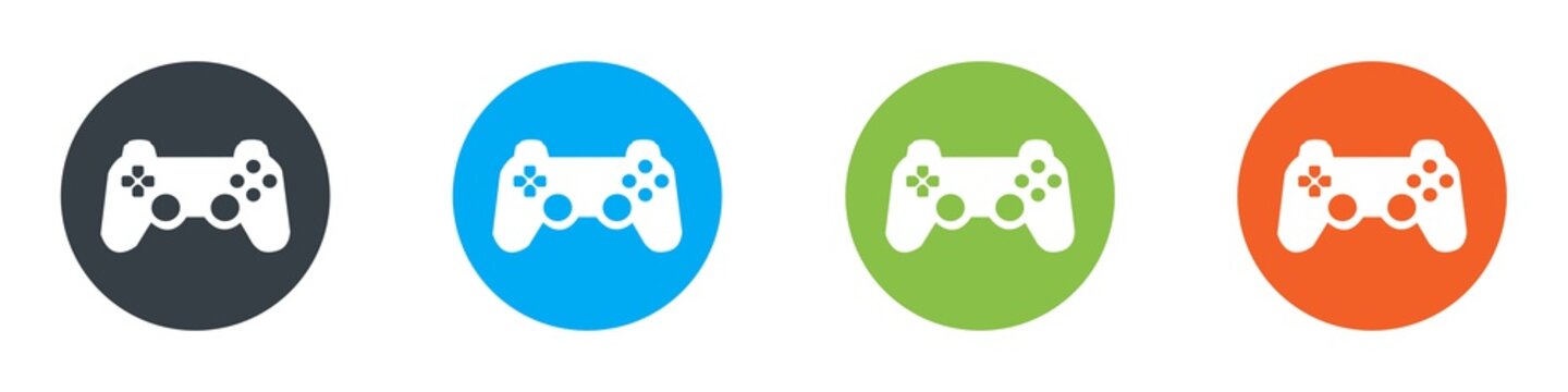 Color set of gamepads, jostick, videogame controller  vector