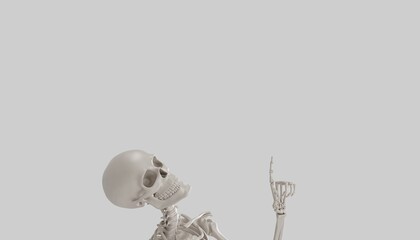 looking up skeleton model 3d render