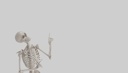 looking up skeleton model 3d render