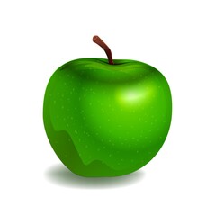 Green apple isolated on white background. Vector EPS 10.