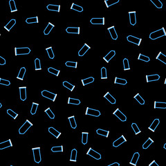 Line Condom safe sex icon isolated seamless pattern on black background. Safe love symbol. Contraceptive method for male. Vector