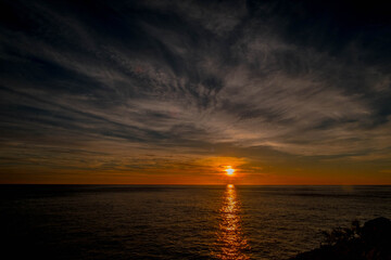 Fototapeta na wymiar Sunrise in Cala Moraig de Benitatxell, in the Spanish Mediterranean