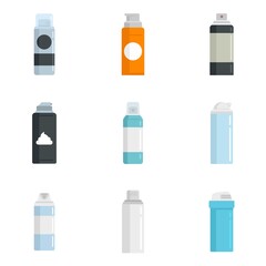 Shaving foam icons set flat vector isolated