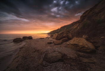 Majestic sunset with dramatic clouds