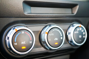 Fototapeta premium Control panel car air conditioner dashboard console Technology in a modern car