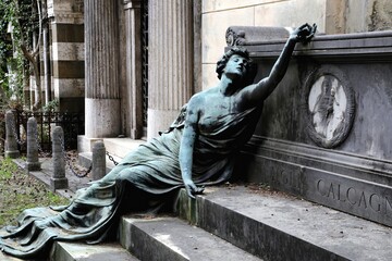 The Staglieno Monumental Cemetery of Genoa. Famous for its monumental sculpture is one of the...