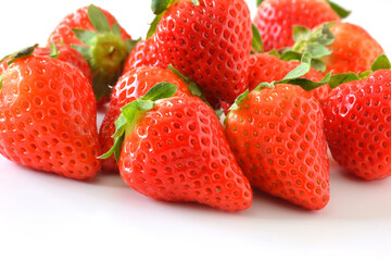 Strawberries on a white background　