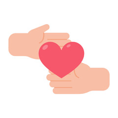 vector hands giving hearts to each other Helping the poor by donating items to charity