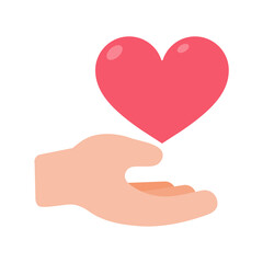 vector hands giving hearts to each other Helping the poor by donating items to charity
