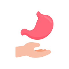 hand that supports internal organs The concept of organ donation for the treatment of patients