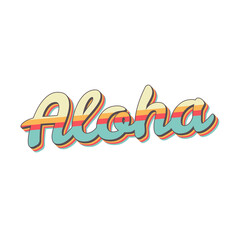 aloha Retro stripy print vector typography lettering  © Colorful