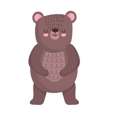 Naklejka na ściany i meble brown bear wildlife cartoon