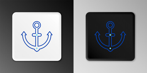 Line Anchor icon isolated on grey background. Colorful outline concept. Vector