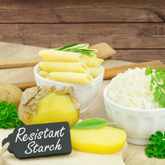 Cooked and cooled potatoes resistant starch