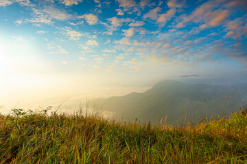 beautiful mountains and sky,Mountain valley during sunrise. Beutiful natural landsscape in the summer time.