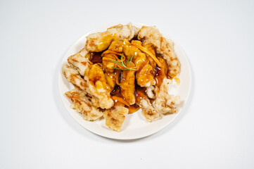 pork in sticky rice batter with sweet and sour sauce, Korean food 'chapssal tangsuyuk'