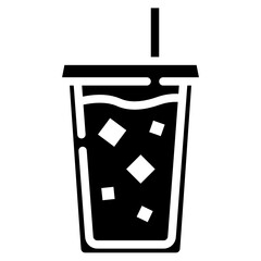 iced coffee solid icon